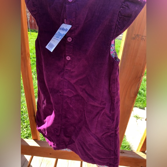 Girl’s 5T JoJo Maman Bebe purple plum and floral corduroy spring dress NWT - Picture 5 of 13